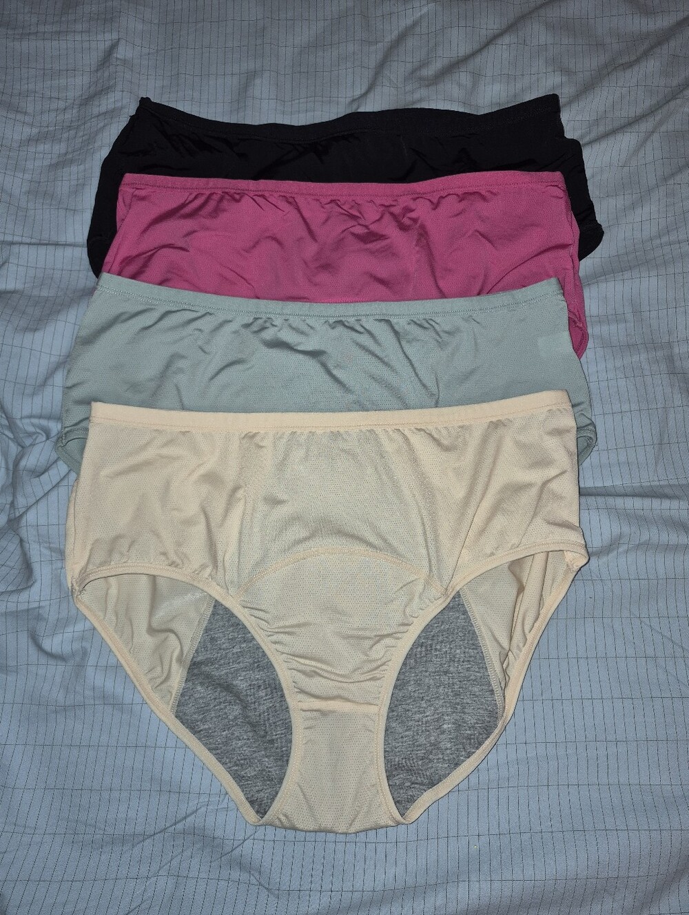 Womens Cotton-Blend Full Coverage Briefs - Pack of 4 (Black, Pink, Mint, Cream)
